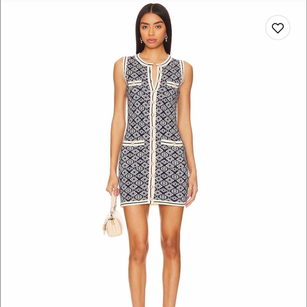 Heartloom Navy and Cream Sleeveless Printed Shift Dress - Penny Dress - NWT